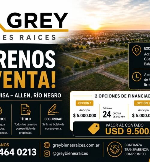 🌿🏡 OPORTUNIDAD ÚNICA EN ALLEN – RÍO NEGRO 🏡🌿✨ LOTEO LA LUISA ✨