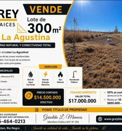 Lote de 300m² en La Agustina – Entorno Natural y Conectividad Total